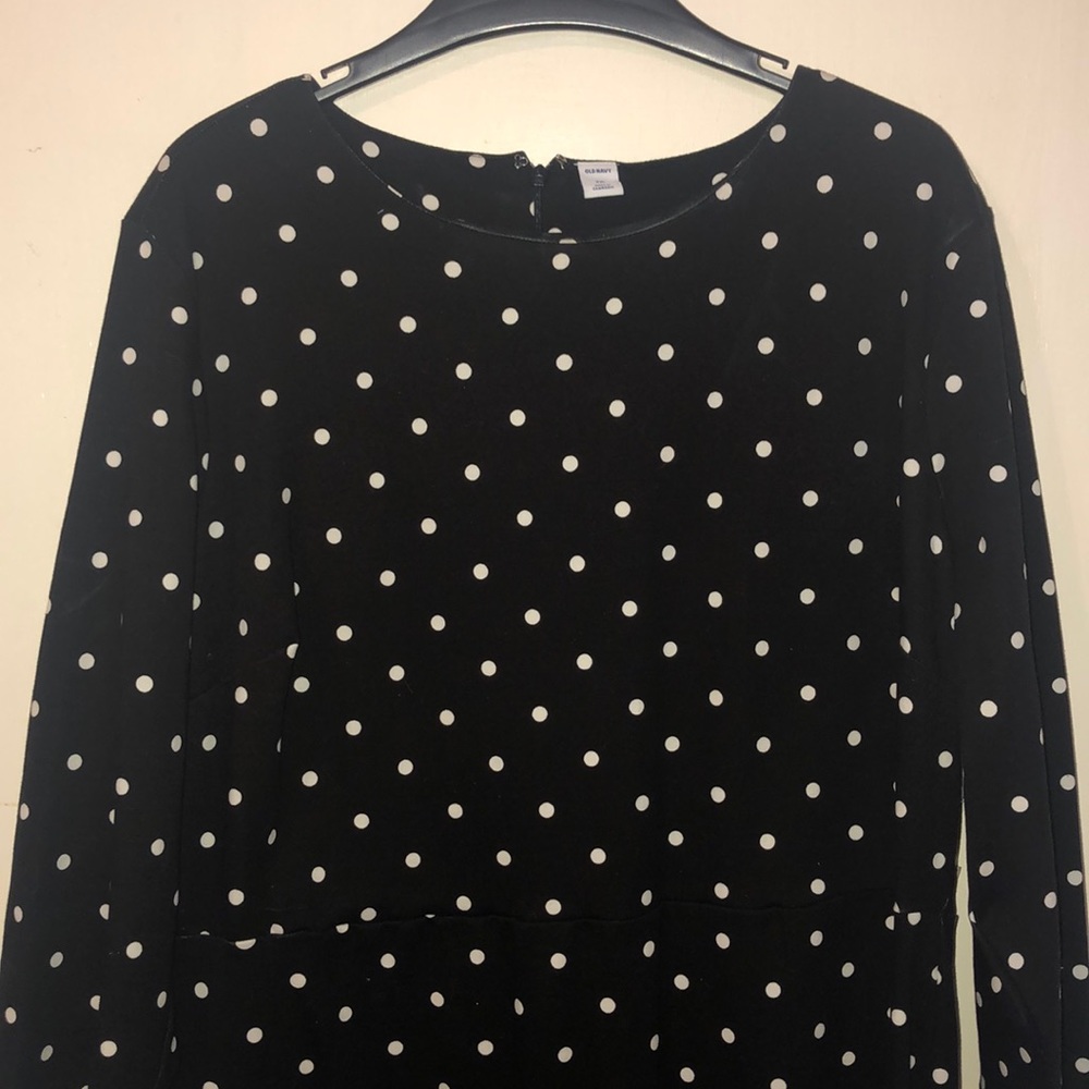 Black polka dot dress